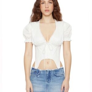DANIELLE GUIZIO- white corset top, SIZE XS